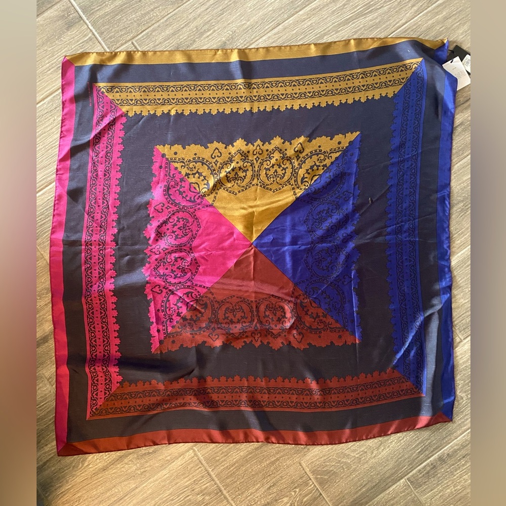 Multicolor Silk Scarf Galleries Lafayette NWT